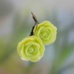 Spring Green Resin Flower On Antiqued Brass French..