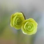 Spring Green Resin Flower On Antiqued Brass French..