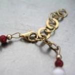 Red Coral And White Cat's Eye Elegant..