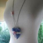 Romantic Heart Pendant Recycled Denim